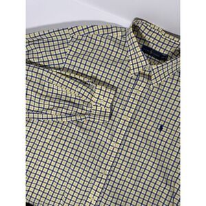 Polo Ralph Lauren Men's XXL Classic Fit Button-Down Shirt Yellow‎ Blue Check